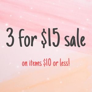 3 for $15 sale!